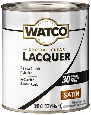 Lacquer Wood Finish, Clear Satin, 1-Qt.