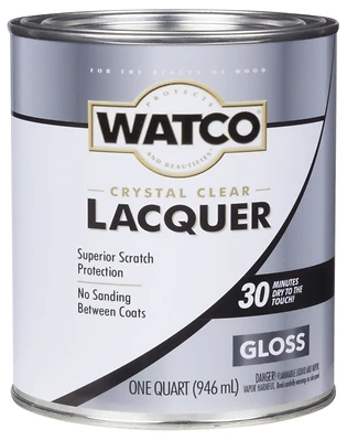Lacquer Wood Finish, Clear Gloss, 1-Qt.