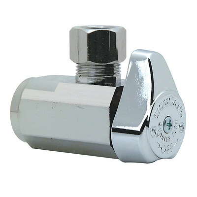 BrassCraft Chrome Angle Stop Valve, 3/8 In. FIP x 3/8 In. Compression