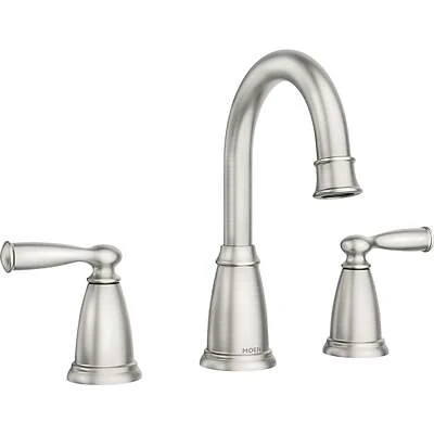 Moen - Banbury 2-Handle Widespread High-Arc Bathroom Faucet, Spot-Resistant Brushed Nickel