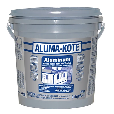 Aluma-Kote Aluminum Mobile Home Roof Coating, Fibered, 3.6-Qts.