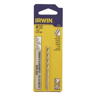 Irwin 81132 #32 Wire Gauge Drill Bit, 2-3/4 In. L, HSS