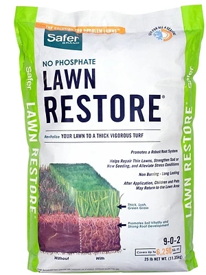 Safer Brand Lawn Restore 20 Lb. 5000 Sq. Ft. 9-0-2 Granular Fertilizer, All Grasses