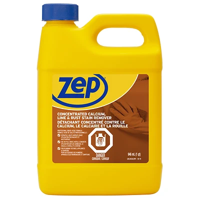 Zep ZUCAL32 Calcium, Lime & Rust Stain Remover, 32 oz Concentrate
