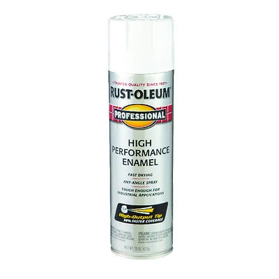 Rust-Oleum 7592838 Fast Dry Professional Spray Enamel, White Gloss, 15 oz