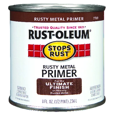 Rust-Oleum 7769730 Stops Rust Flat Rusty Metal Primer, 1/2 Pint