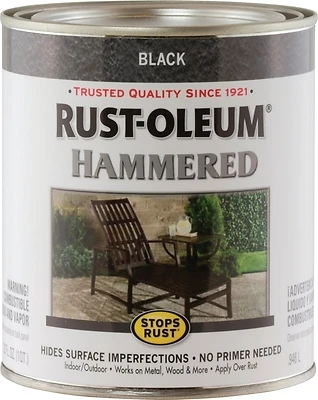 Rust-Oleum 7215502 Stops Rust Hammered Black Brush Paint, 1 Qt.