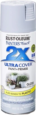 Painter's Touch 2X Spray Paint, Gloss Winter Grey, 12-oz.