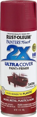 Painter's Touch 2X Spray Paint, Satin Colonial Red, 12-oz.
