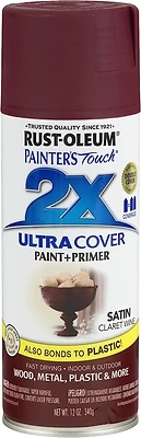 Painter's Touch 2X Spray Paint, Satin Claret Wine, 12-oz.