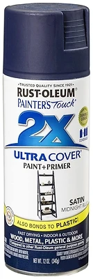 Painter's Touch 2X Spray Paint, Satin Midnight Blue, 12-oz.