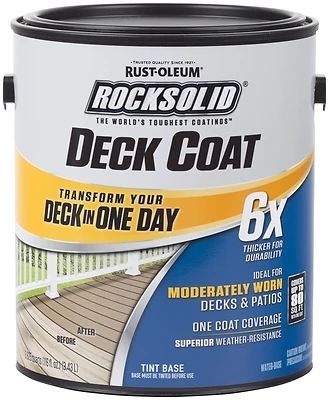 Rust-Oleum 300113 RockSolid Deck & Concrete 6X Resurfacer, Tint Base, Gallon