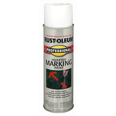 Professional White Inverted Marking Paint 15 Oz - Versatile Indoor/outdoor Use