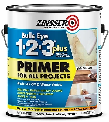 Zinsser 249937 Bulls Eye 1-2-3 Plus Primer, White, 1 Gal.