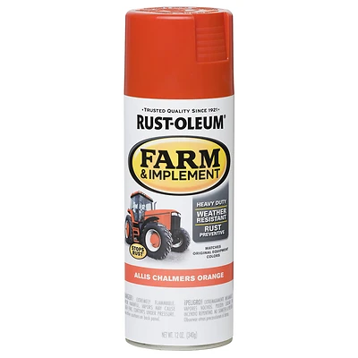 Rust-Oleum 280135 Farm Equipment Spray Paint, Allis Chalmers Orange, 12 oz.