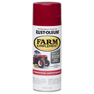Rust-Oleum 280127 Farm Equipment Spray Paint, Gloss International Red, 12 Oz.