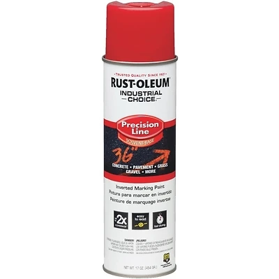 Industrial Choice Precision Line Marking Spray Paint, Safety Red, 17-oz. Inverted