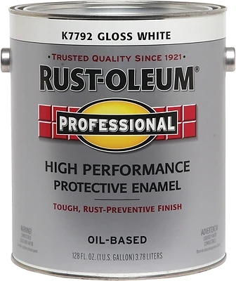 Rust-Oleum K7792402 Professional Protective Enamel, White, Gloss, 1-Gallon