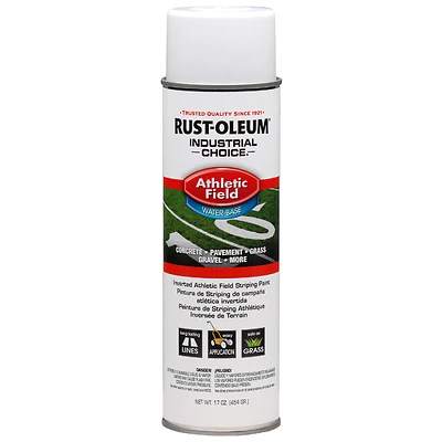 Rust-Oleum 206043 Industrial Choice Athletic Field Striping Paint, White, 17 oz