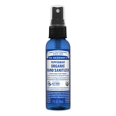 Dr. Bronner's SD1002 Organic Hand Sanitizer, Peppermint, 2 Oz