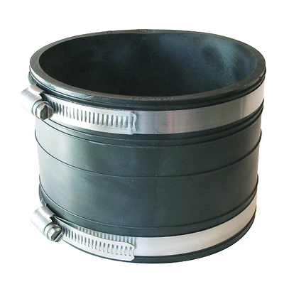 Fernco P1060-44 Flexible Coupling, 4 in, Socket, PVC, Black, 4.3 psi Pressure