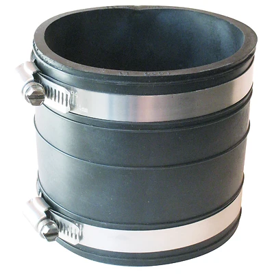 Fernco P1060-33 Flexible Coupling, 3 in, 3.97 in L, Socket, PVC, Black, 4.3 psi Pressure