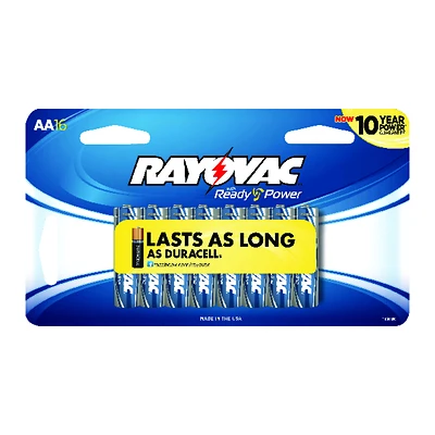 Rayovac 815-16LTK High Energy AA Alkaline Batteries, 1.5V, 16-Pack