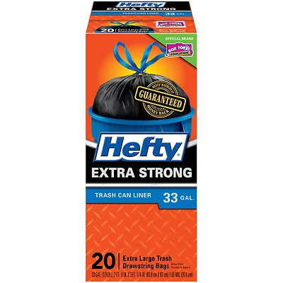 Strong Drawstring Trash Bags, 20-Ct., 33 Gallon