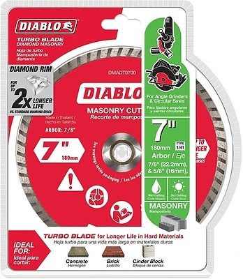 Diamond Turbo Masonry Cut-Off Disc, 7-In.