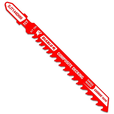 Diablo DJT144DHM T-Shank Jigsaw Blade, Carbide, Composite Decking, 4 In.