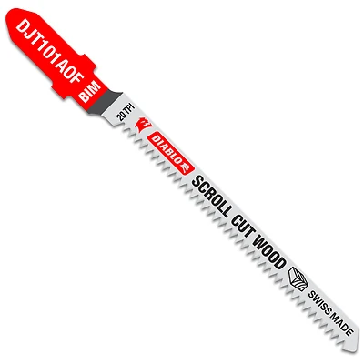 Diablo DJT101AOF5 T-Shank Jigsaw Blade, Bi-Metal, 20 Tooth, 3-1/4-In., 5-Pk.
