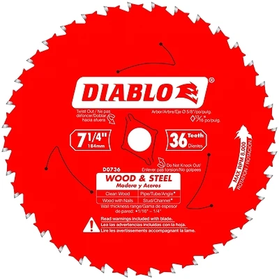 Circular Saw Blade, Wood & Metal, 36-Tooth x 7-1/4-In.