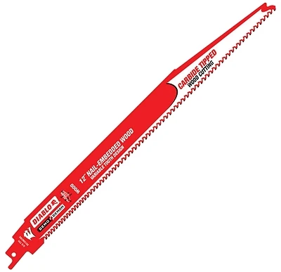 Diablo DS1206CWS3 Reciprocating Saw Blade, 1 in W, 12 in L, 6/9 TPI, Carbide Cutting Edge