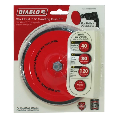 Diablo DCD050KITD01G StickFast 5 In. Ceramic Sanding Disc Kit, 6 Pc.