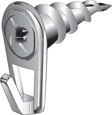Wall Driller Picture Hooks, White, Small, 35-Lb., 4-Pk.