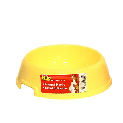 Yellow Plastic Dog Dish, 16 Oz, Model 00202h, Medium Size