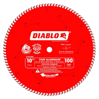 Diablo D10100N Aluminum Cutting Circular Saw Blade, 10 In., 100 Tooth