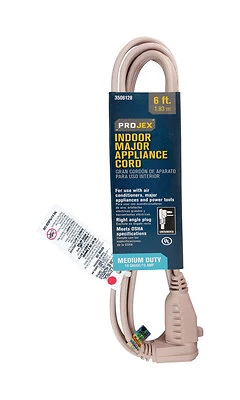 Projex 14/3 SPT-3 Indoor Appliance Cord, 125V, 6 Ft., Beige