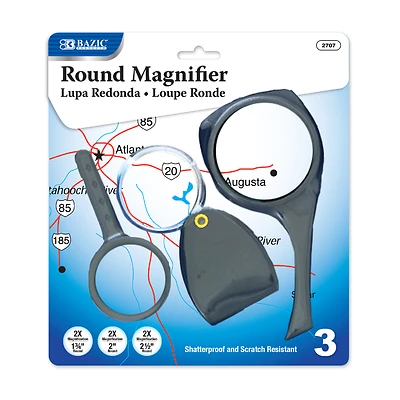 BAZIC 2x Magnifier Sets, 3 Per Pack