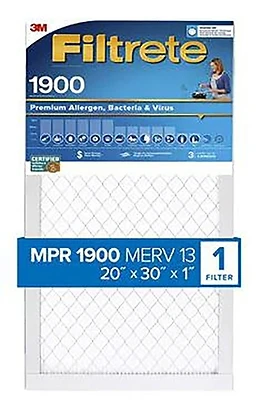 Ut22-4 20x30x1 In. Pleated Air Filter, 13 Merv, 1900 Mpr, 1 Pk