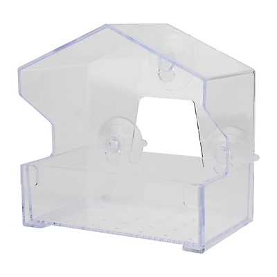 Perky-Pet 345 Window Bird Feeder, 0.5 Lb Capacity, Clear Plastic