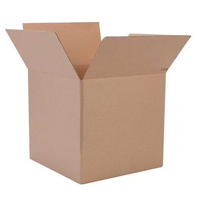 Duck 281502 Kraft Box, 16 in L, 16 in W, 15 in H, 32 lb Capacity, Cardboard, Brown