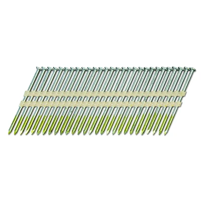 3 In. L Plastic Strip Bright Framing Nails 21 Deg Smooth Shank 4,000 Pk