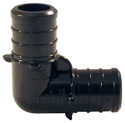 1 In. Plastic Pex Barb 90-degree Elbow (5-pack), Model Pxpae115pk