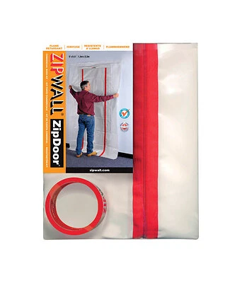 Zipdoor Heavy Weight Plastic Door Kit 4 Ft W X 8 Ft L 4 Mil 1 Pk