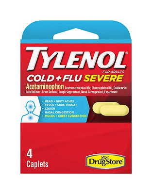 Cold+flu Severe Pain Reliever/fever Reducer 4 Ct, Model 97562