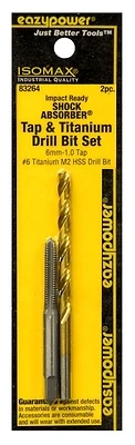 83264 Titanium Coated Drill Bit Set 6mm-1.0 #6 With Shock Absorber