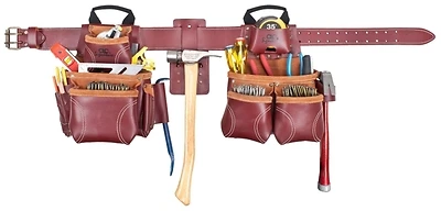 18-pocket Pro Framer's Heavy-duty Leather Combo Tool Belt Xl