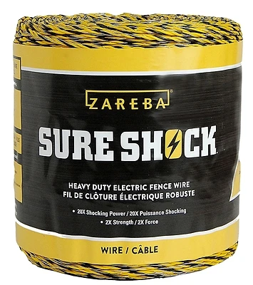 Zareba HDW1320YA-Z Sure Shock Polywire, 1320 Ft, 3-Conductor Aluminum