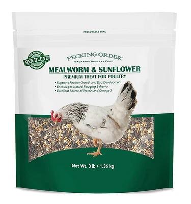 Pecking Order 009329 Mealworm & Sunflower Poultry Treat, 8 Lb Bag